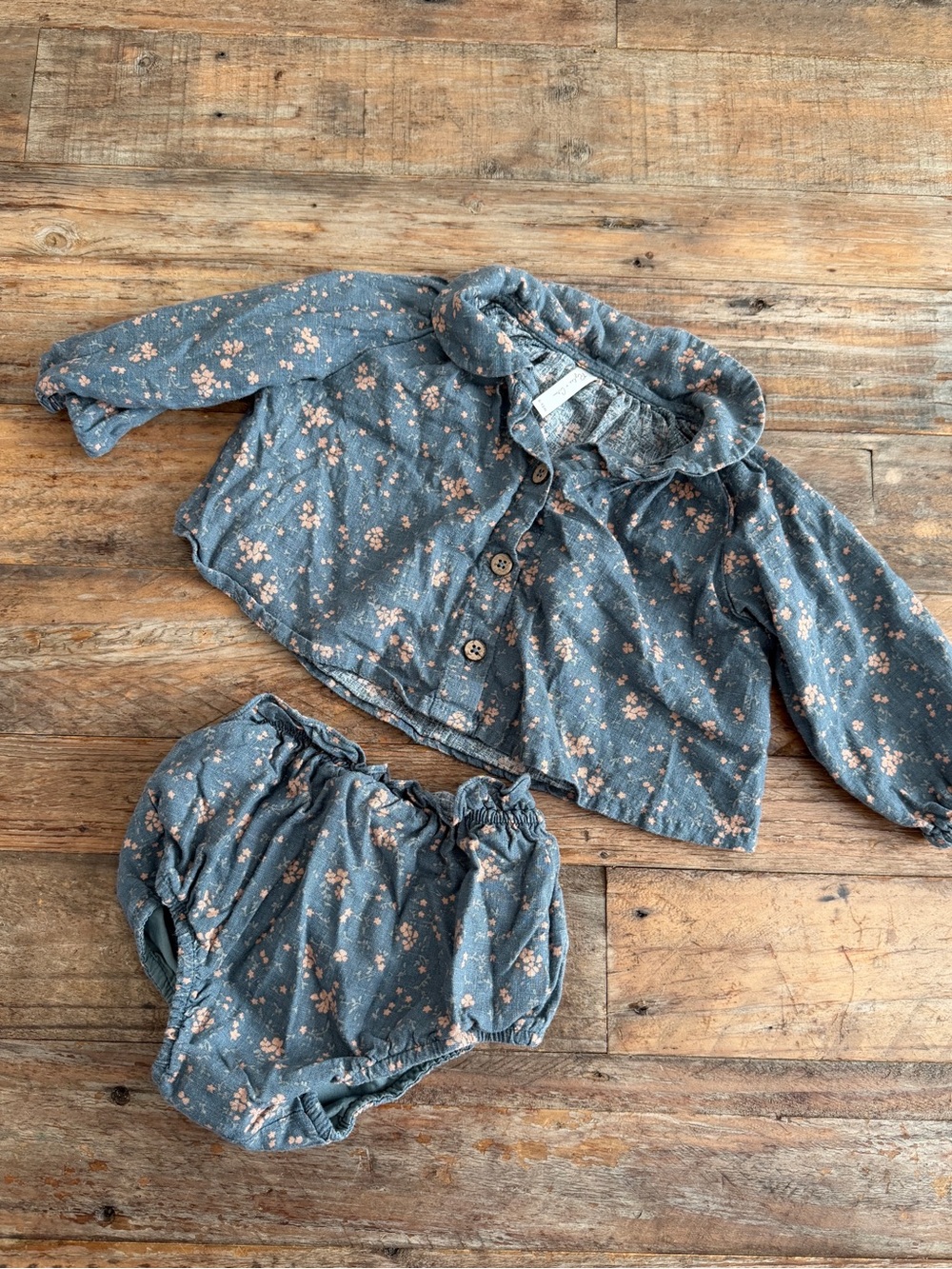 Rylee + Cru Blue Floral Two-Piece Matching Set